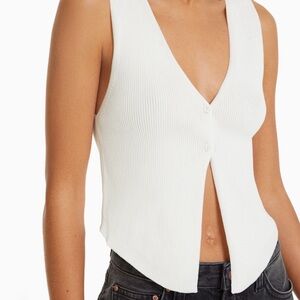 BERSHKA knitted white tank top (NEW With Tag)
